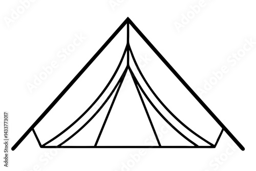 Minimalist Tent Line Art – Simple Camping Icon for Travel and Nature Designs

