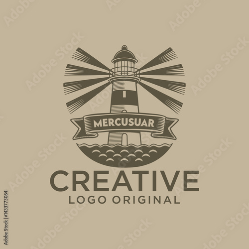 Φωτογραφία lighthouse design line art as sailor navigation