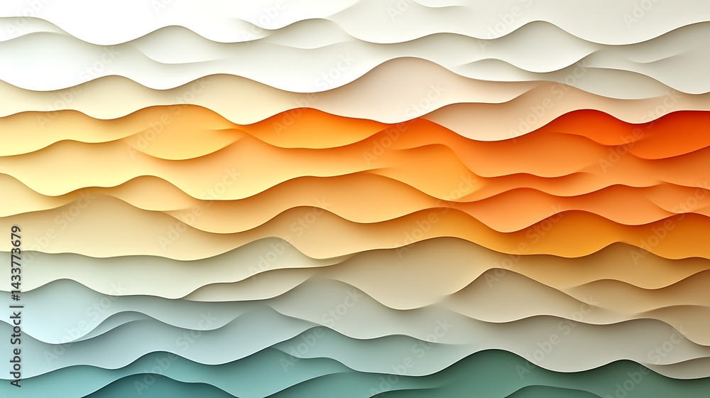Abstract layered waves of color gradient design Abstract layered waves of color gradient design