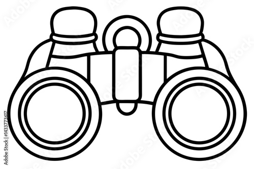 Minimalist Binoculars Line Art – Perfect for Exploration, Adventure, and Travel Designs

