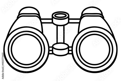 Minimalist Binoculars Line Art – Perfect for Exploration, Adventure, and Travel Designs


