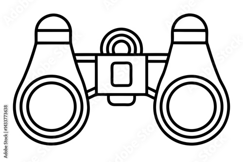 Minimalist Binoculars Line Art – Perfect for Exploration, Adventure, and Travel Designs

