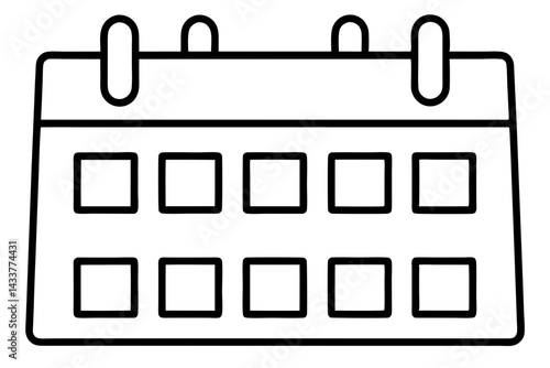 Minimalist Calendar Line Art – Perfect for Scheduling, Planning, and Productivity Designs

