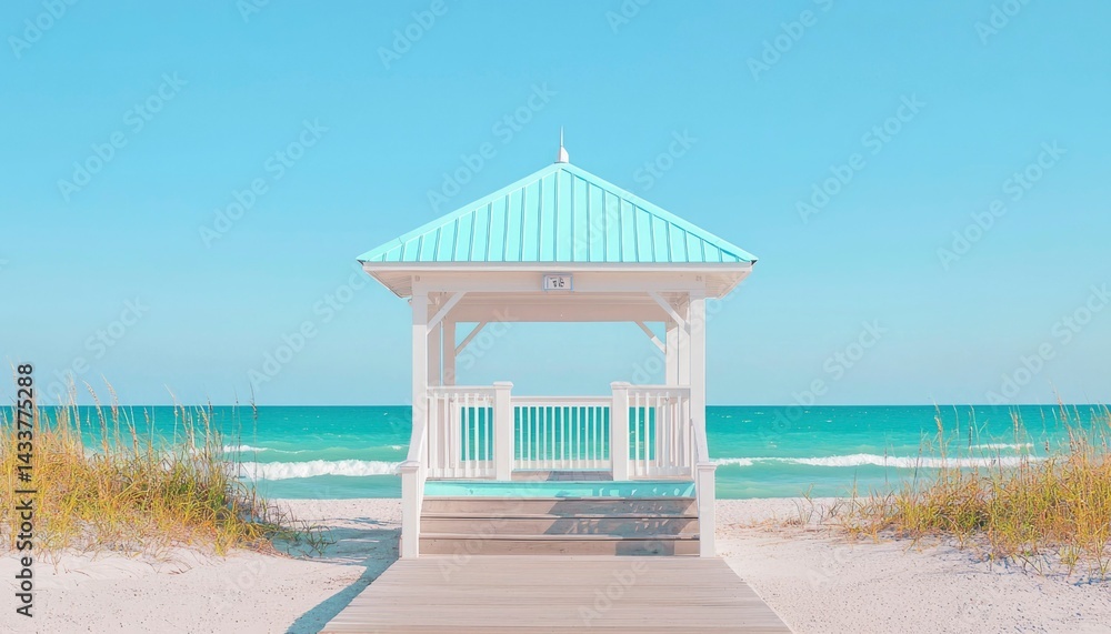 Fototapeta premium Beach Gazebo on a Sunny Day