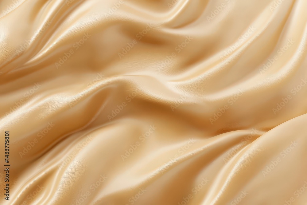 Fototapeta premium Luxurious, flowing folds of light beige fabric.