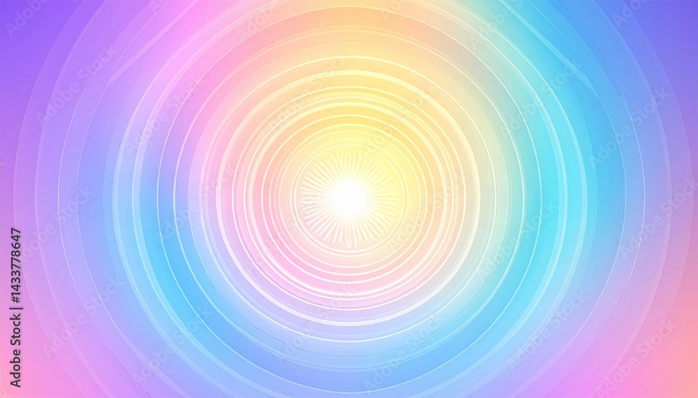 Obraz premium Vibrant colorful light circles abstract design digital art bright environment aerial view energetic concept