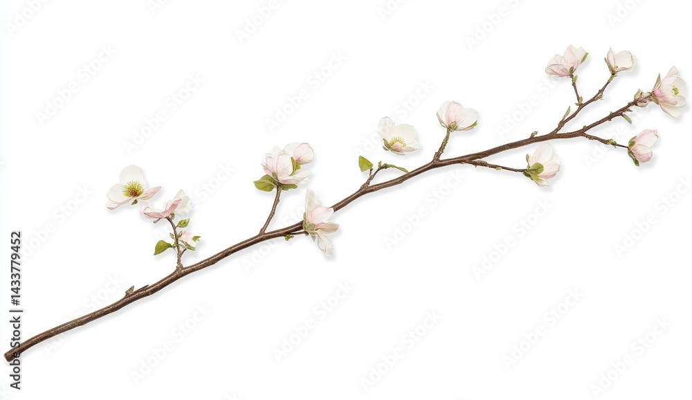 Delicate White Blossoms on a Slender Branch Delicate White Blossoms on a Slender Branch