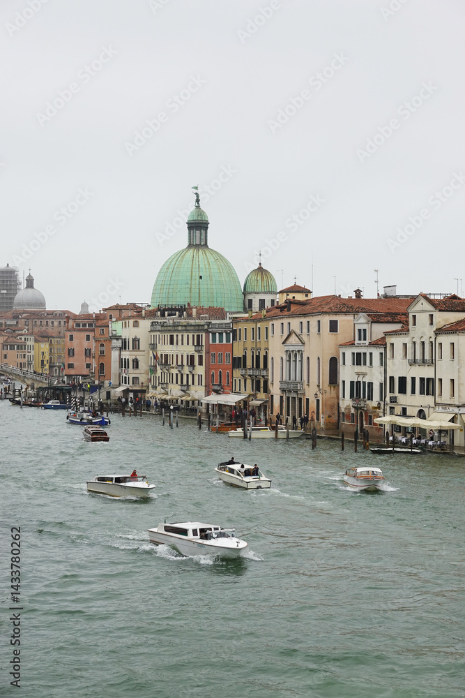 The view of Grand Canal from the Bridge of Constitution, Venice, Italy