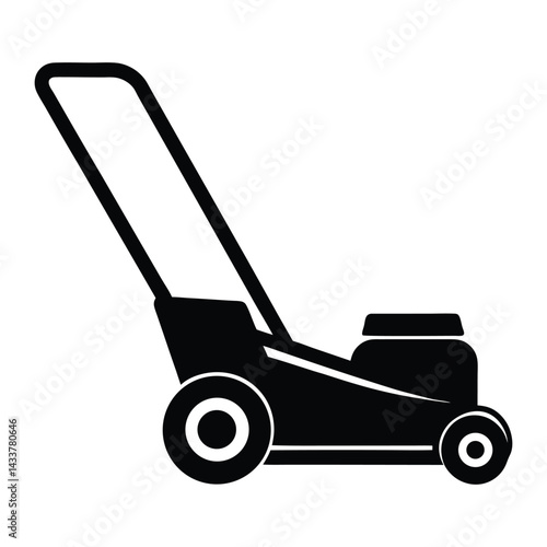 flat lawnmower silhouette vector illustration.