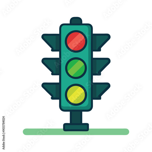 green traffic light isolated