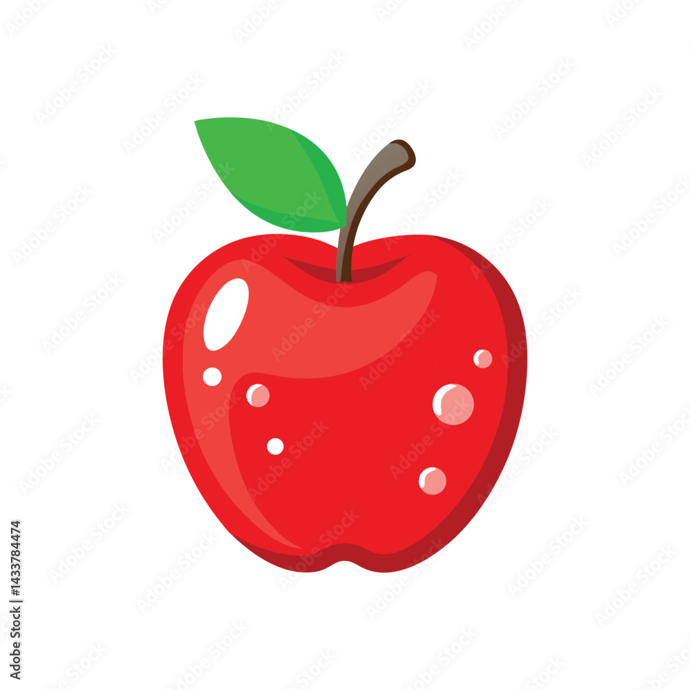Red apple with water droplets, isolated on a white background. Red apple with water droplets, isolated on a white background.