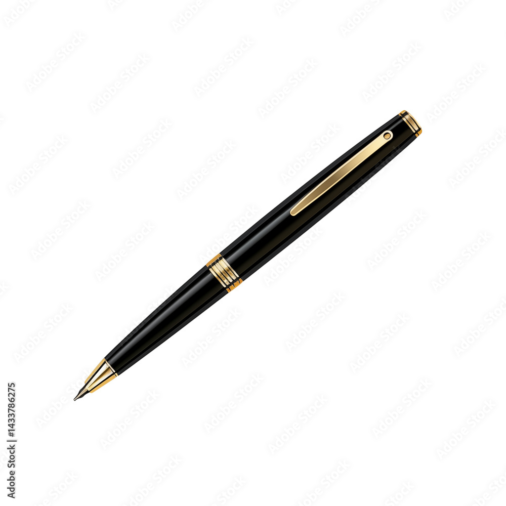 A close up studio shot of a sleek black and gold pen isolated on a black colored background space here png A close up studio shot of a sleek black and gold pen isolated on a black colored background space here png
