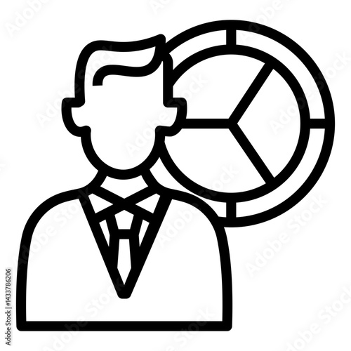 business man analyst vector icon