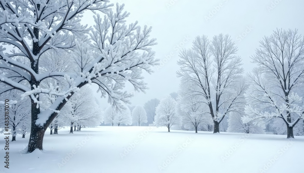 Obraz premium Snow-covered branches, stark white, minimalist winter scene, art, branch, natural