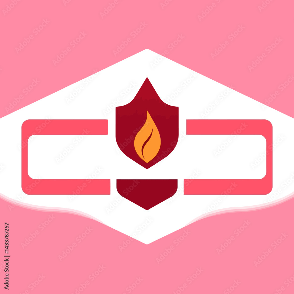 Obraz premium Abstract Logo Design with Shield and Flame