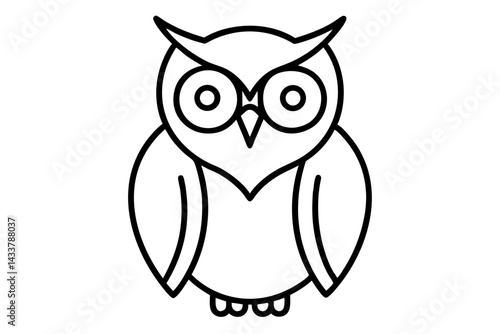 Minimal Owl Line Art – Simple Wisdom and Education Symbol in Outline Style

