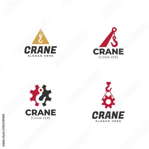 Set of Towing or crane logo design template