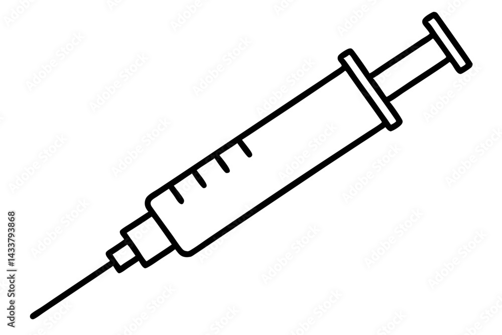Minimal Syringe Line Art – Simple Medical and Healthcare Injection Symbol in Outline Style
Minimal Syringe Line Art – Simple Medical and Healthcare Injection Symbol in Outline Style