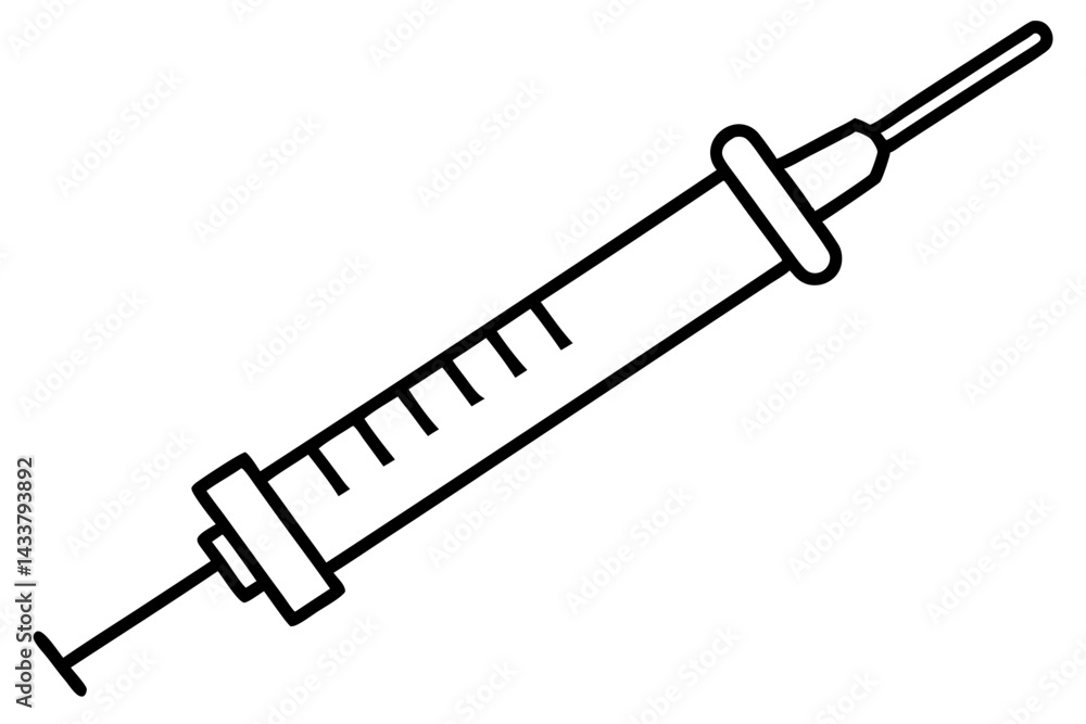 Minimal Syringe Line Art – Simple Medical and Healthcare Injection Symbol in Outline Style
Minimal Syringe Line Art – Simple Medical and Healthcare Injection Symbol in Outline Style