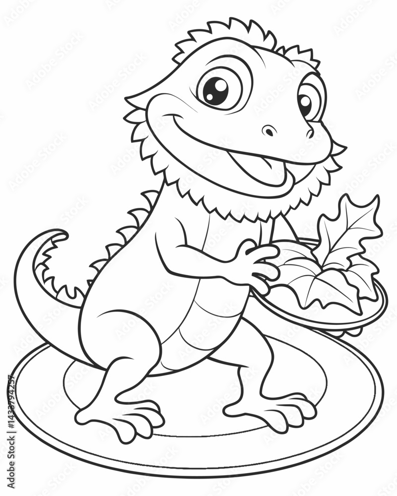 Fototapeta premium Dragoon coloring book for kids