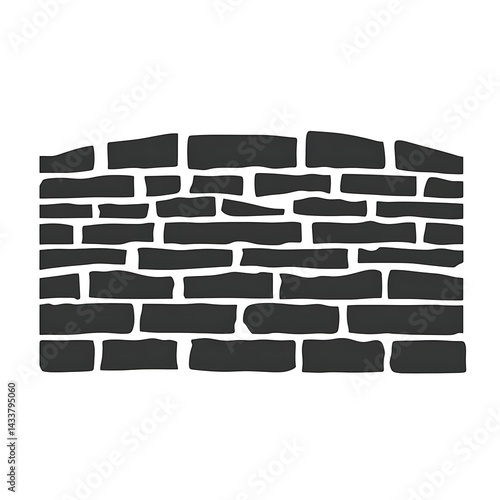 A Simple Black Brick Wall Design Illustration