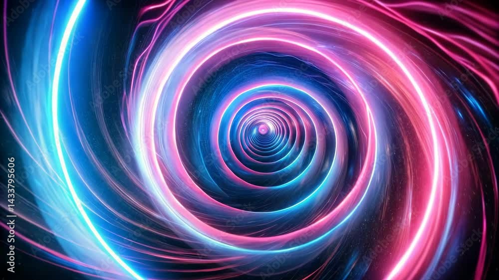 Abstract spiral light patterns in vibrant pink and blue hues Abstract spiral light patterns in vibrant pink and blue hues