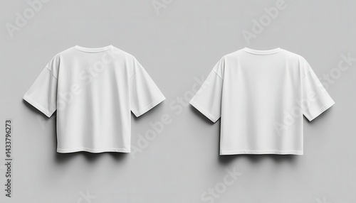 Blank cropped white t-shirt mockup
