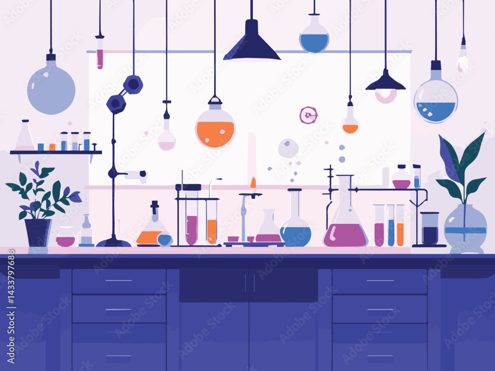 vector illustration of a chemistry lab