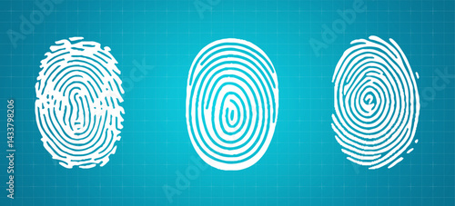 Fingerprint icons. Vector finger print touch ID illustration. Verification. eps10 
