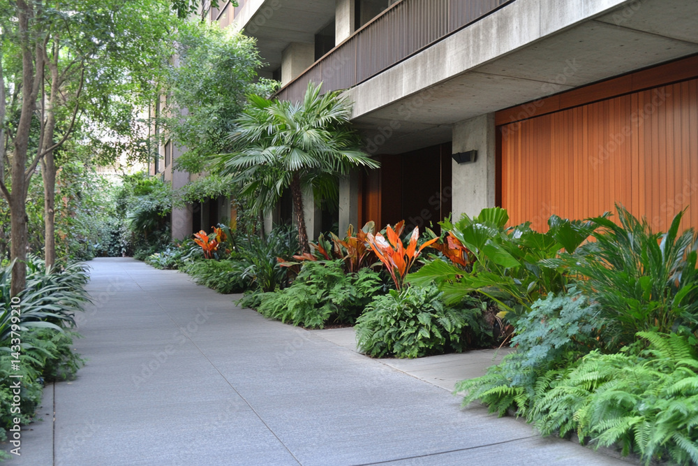 Fototapeta premium Before and after transformation of a garden showcasing vibrant flowers and lush greenery in a residential backyard