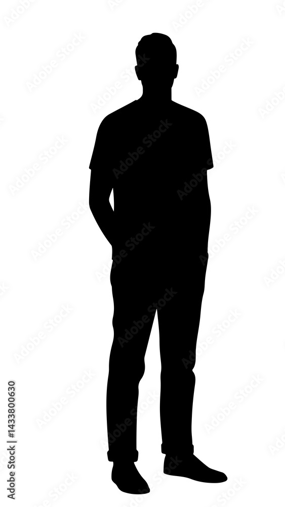 Casual Man Silhouette – Full Body Relaxed Male Vector Illustration Casual Man Silhouette – Full Body Relaxed Male Vector Illustration