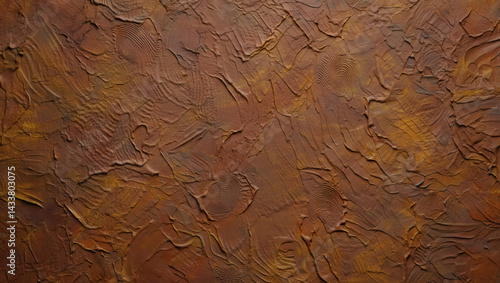 Textured paint surface in abstract style with earthy brown tones
