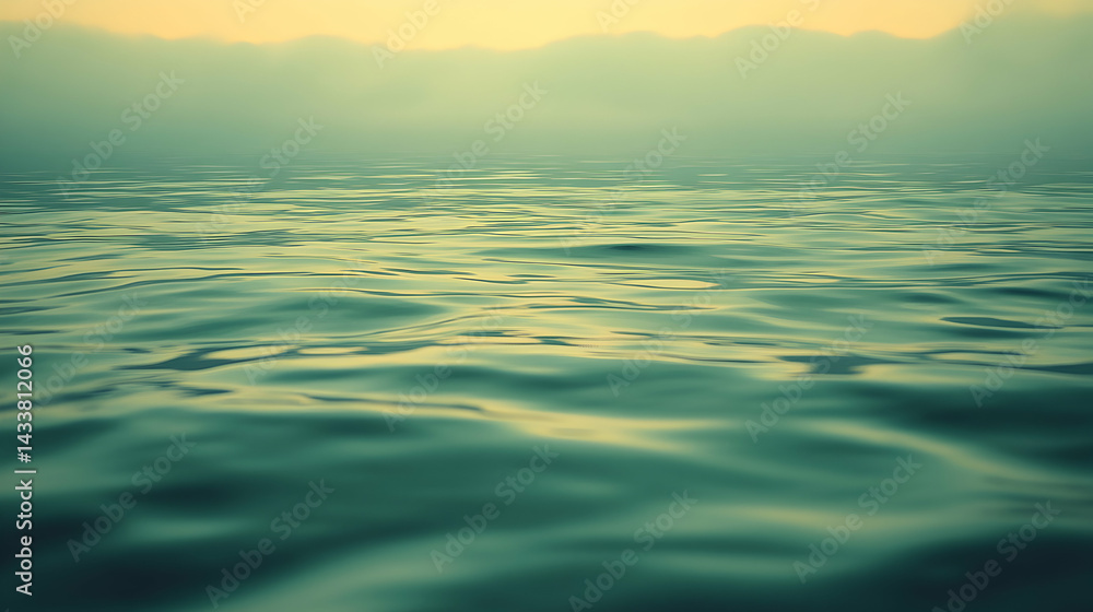 Obraz premium Serene Teal Water Surface at Dawn