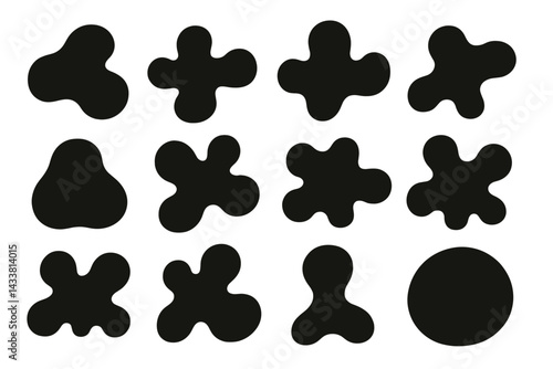 Icon set featuring various geometric shapes suitable for modern design projects and digital applications