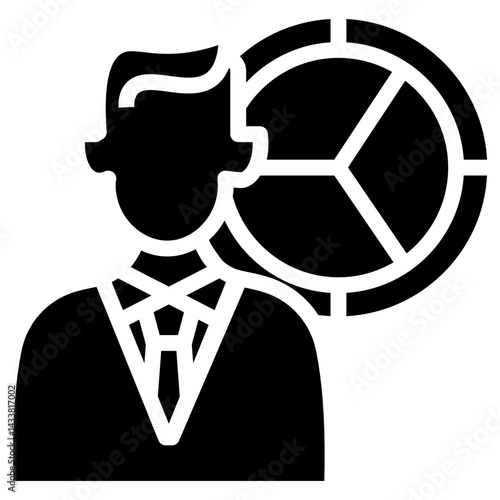 business man analyst vector icon