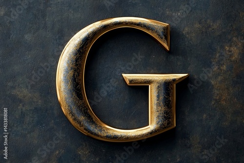 Wallpaper Mural Elegant uppercase letter G font design with a metallic gold texture. Torontodigital.ca