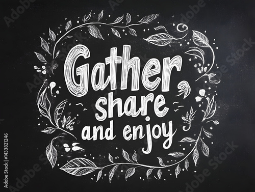 Chalkboard design featuring the phrase 