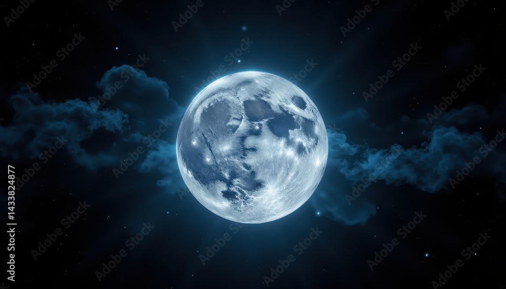 Obraz premium Full moon in a night sky