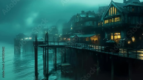 Wallpaper Mural Lonely Pier at Midnight Torontodigital.ca