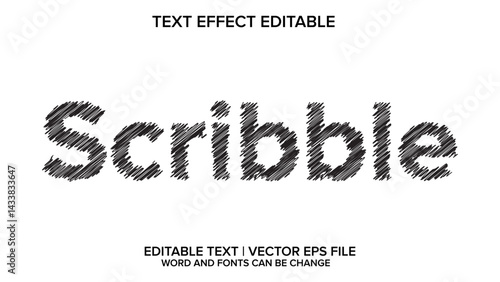 text effect scribble sketch editable