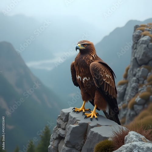eagle on the rocks