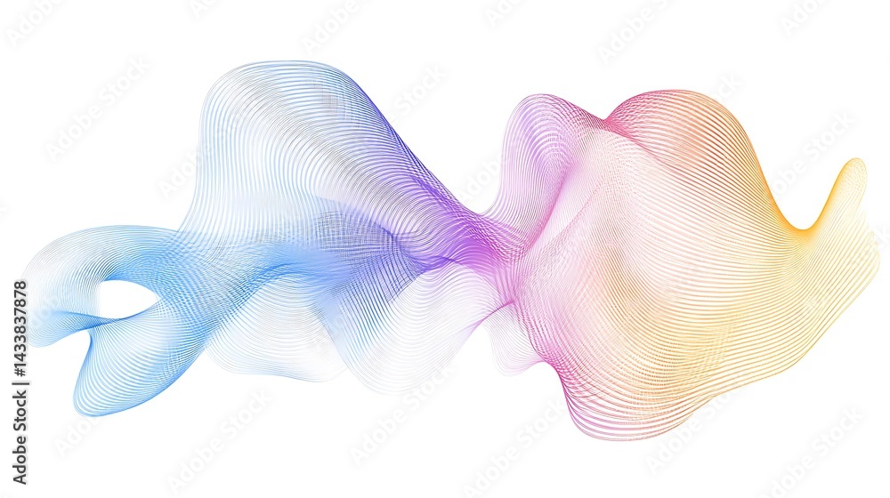 Naklejka premium Abstract colorful wave design. (1)