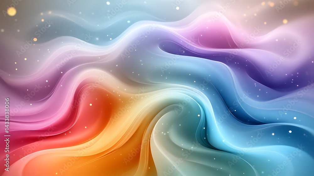 Abstract Colorful Waves Flowing Smoothly Together Abstract Colorful Waves Flowing Smoothly Together