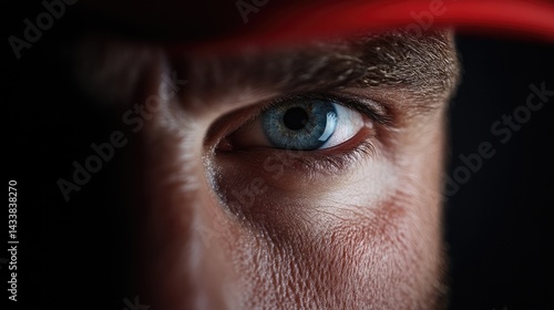 Close-up of intense male eye