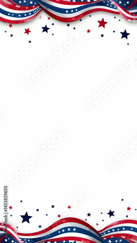 Patriotic Stars and Stripes Celebration Frame Design Background