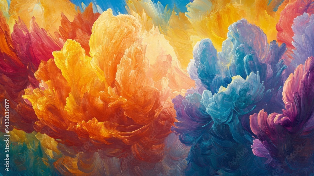 Fototapeta premium Abstract Colorful Cloudscape Painting