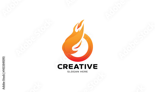Flame letter o logo Art & Illustration