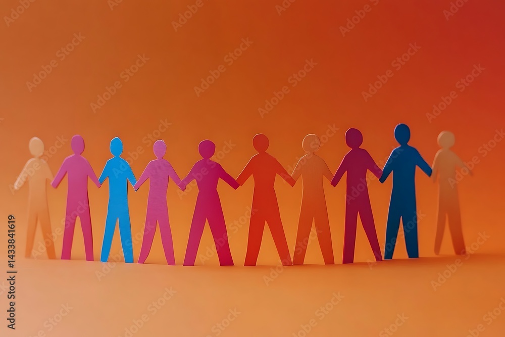 Paper People Chain Unity Teamwork Paper People Chain Unity Teamwork