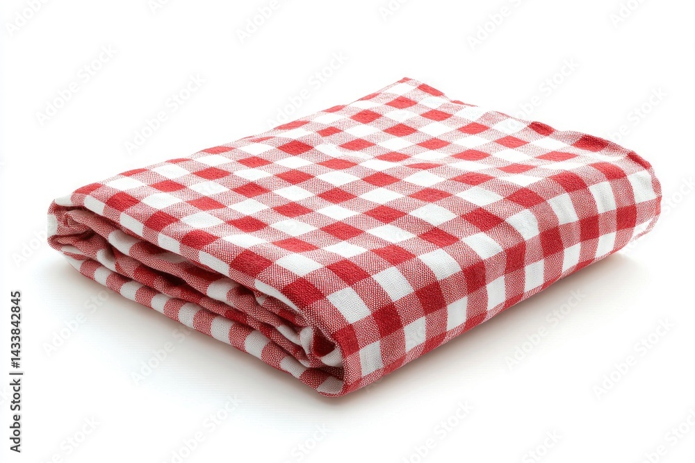 Folded Red and White Gingham Fabric Folded Red and White Gingham Fabric