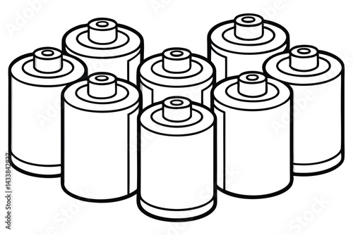 Batteries nickel sustainable source Line art